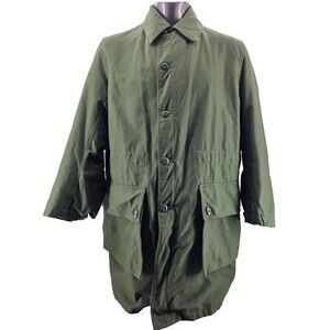 Vintage Swedish Army Men's Field Jacket Large 70s Military C50 sherling lined
